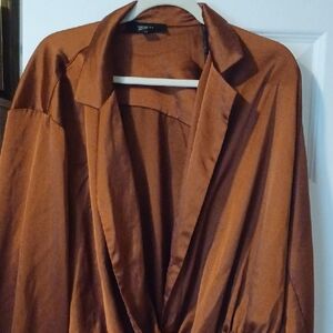 Forever 21 Shimmer Bronze Blouse